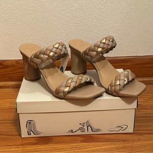 Target Women's Basil Block Heels - A New Day, Multicolor Tan 9, NWT